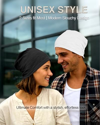 ROYBENS Lightweight 100% Cotton Slouchy Summer Beanie Men Women, Chemo Cap - color: 1pc Wine Red, size: Medium