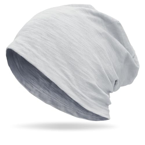 vidsel 100% Cotton Slouchy Beanie, Lightweight Summer Hats for Women Men - color: 1pc Light Gray, size: Large