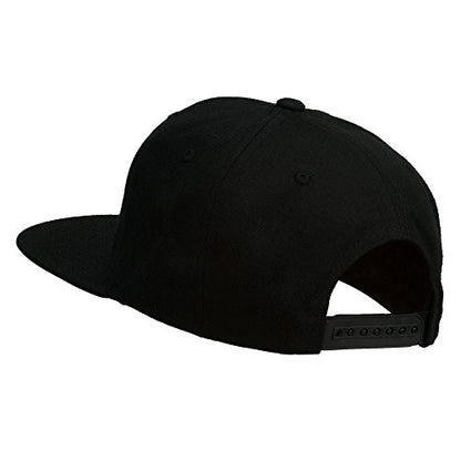 Big Diamond Outline Embroidered Flat Bill Black Cap - color: Red