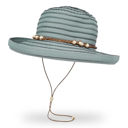 Sunday Afternoons Vineyard Hat UPF 50+ Wide Brim Sun Hat for Women - color: Misty Blue, size: Medium
