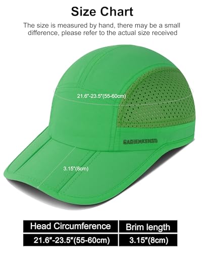 GADIEMKENSD Mens Folding Outdoor Hat Long Brim UPF 50+ Sun Protection - color: Folding Dark Green