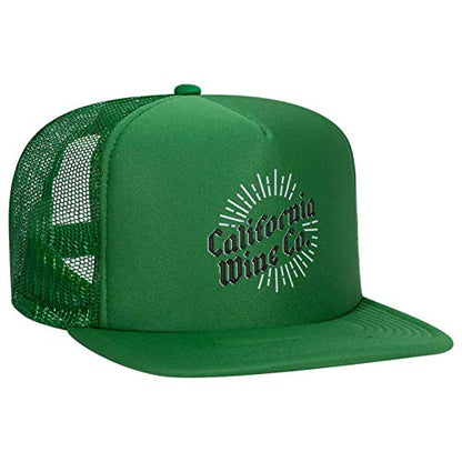 Otto Cap Five Panel High Crown Mesh Back Trucker Snapback Hat Polyester Foam Front Flat Bill Black