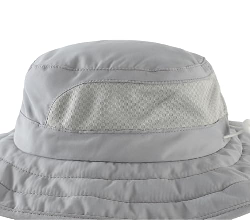 Connectyle Kids Foldable Wide Brim Sun Hat UPF 50+ Sun Protection Bucket Hats Breathable Summer Beach Hat for Boys Girls - color: Light Grey, size: Small
