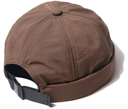 XYIYI Men Quick Dry Docker Cap Breathable Brimless Cap Rolled Cuff Retro Sailor Beanie Hat - color: Coffee2