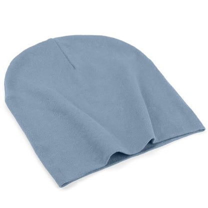 ROYBENS Thin 100% Cotton Beanie for Men Women Lightweight Slouchy Chemo Hat - color: 1pcs-blue Denim