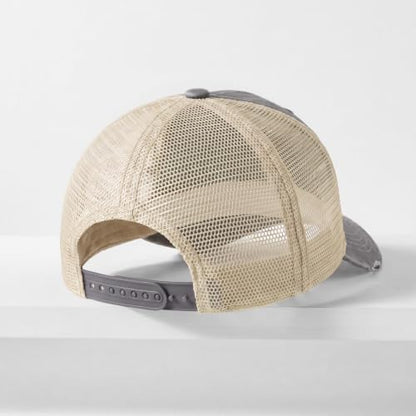 CHOK.LIDS Washed Trucker Hat Unstructured Distressed Pigment Dyed Cap - color: (Light Grey)