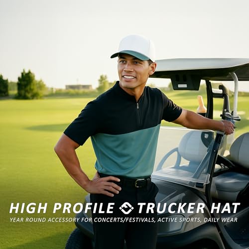 Funky Junque Golf Trucker Hat - color: Green/Beige