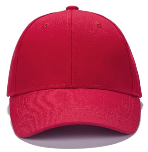 Edoneery Kids Baseball Hat, Adjustable Cotton Cap - color: Red, style: 9-14 Years