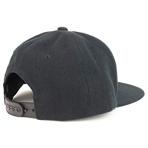 Armycrew Youth Kid's Solid Color Flat Bill Snapback Baseball Cap - color: Black