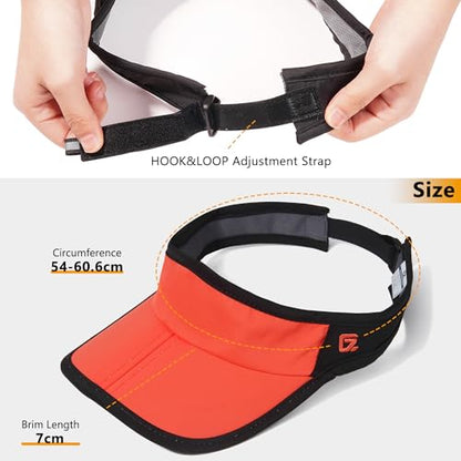 GADIEMKENSD Foldable Sun Visor Hat UPF 50+ Lightweight Adjustable - color: Orange Black