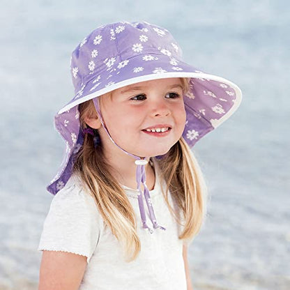 JAN & JUL Girls' Grow-with-Me Cotton Xplorer Sun Hat with Large Brim - color: Cotton Candy Tie-dye, size: 6-24 Months