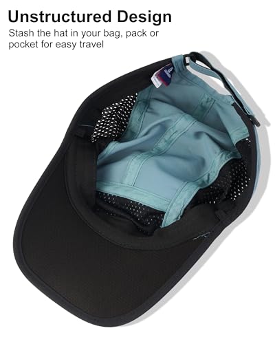 GADIEMKENSD Mens Folding Outdoor Hat Long Brim UPF 50+ Sun Protection - color: Folding Sky Blue