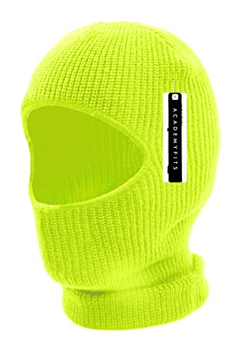 Quality Full Face Knit Ski Mask Beanie Men Women Unisex One Hole Three Hole Winter Headwear Face Mask Protection - color: One Hole Neon Yellow