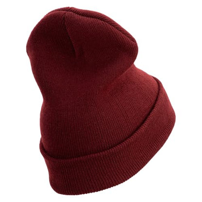 e4Hats.com 12 inch Cuffed Knit Long Beanie - color: Maroon