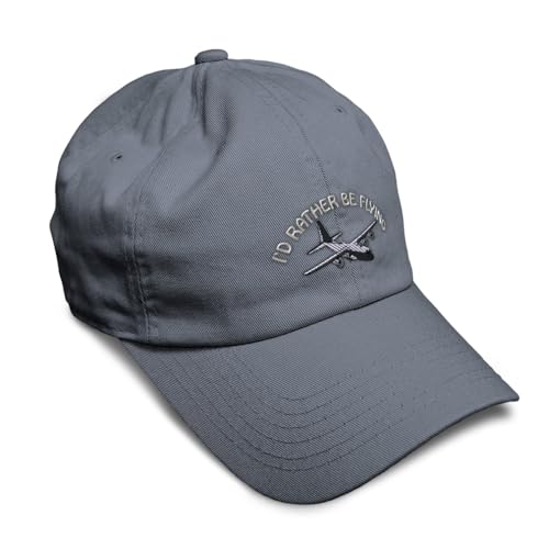 Speedy Pros Soft Baseball Hat Embroidered Dad Hat C-130 I'd Rather Be Flying Men & Ladies Baseball Cap Cotton - color: Dark Grey Design Only
