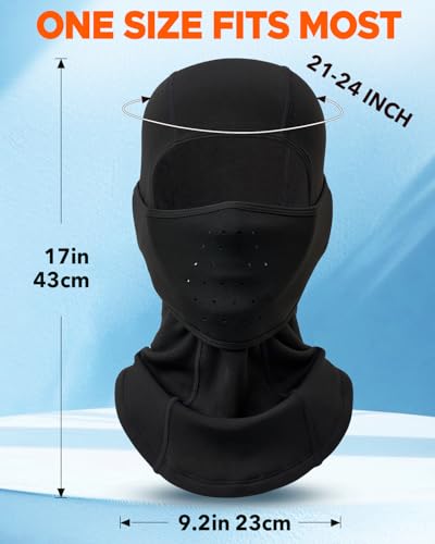 Ski Face Shiesty Mask Thermal Winter Balaclava for Men Women-Face Covering Mask for Cold Weather Skiing Motorcycle Fishing - color: Black