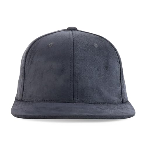 Trendy Apparel Shop Plain Suede Flat Bill Snapback Cap - color: Dark Grey
