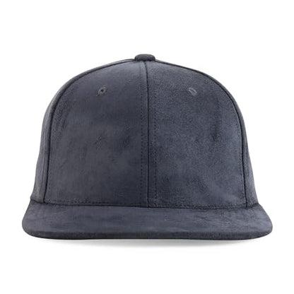 Trendy Apparel Shop Plain Suede Flat Bill Snapback Cap - color: Dark Grey