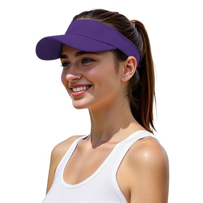 American Trends Sun Visor Hat for Women, Lightweight Quick-Dry Golf Visor - color: Purple