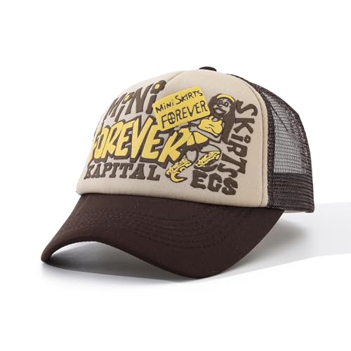 Breathable Snapback Trucker Hats Summer Baseball Caps Adjustable Outdoor Mesh Snap Back Hats for Daily Use - color: Mg-bcm2630-khaki