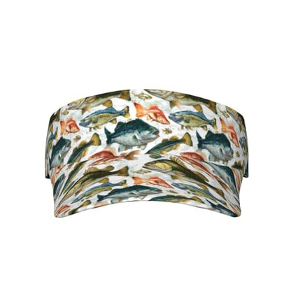 Unisex Adjustable Sports Sun Visor - color: Fish