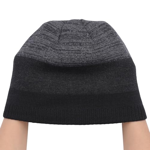 ZLYC Men Fashion Knit Fisherman Beanie Hat Winter Warm Thick Skull Cap - color: Mixed Navy Black