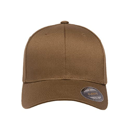 Flexfit Wooly Combed 6-Panel Structured Baseball Cap | Stretch Fitted - color: Coyote, size: Large-X-Large