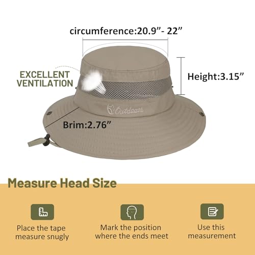 Century Star Outdoor Kids Sun Hat UPF 50+ Quick Dry Adjustable Bucket Hat Windproof Waterproof Beach Fishing Safari Hat - color: Black