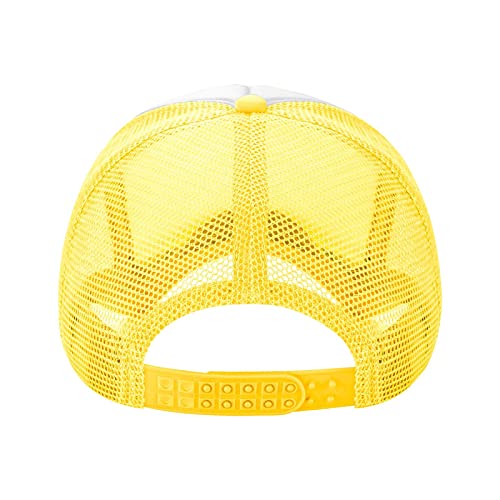 Mens Twisted Trucker Hat Mesh Snapback Adjustable Baseball Cap - color: Yellow