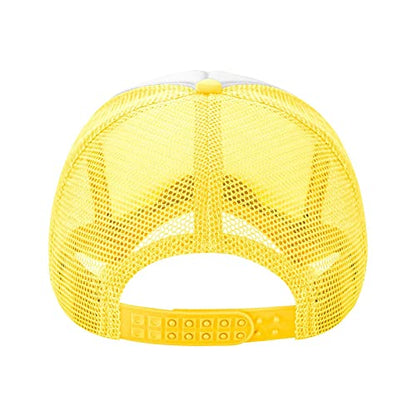 Mens Twisted Trucker Hat Mesh Snapback Adjustable Baseball Cap - color: Yellow