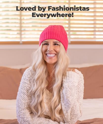 Revony Cable Knit Cuff Beanie for Women – Soft, Cute & Perfect for Everyday Winter Wear - color: Red