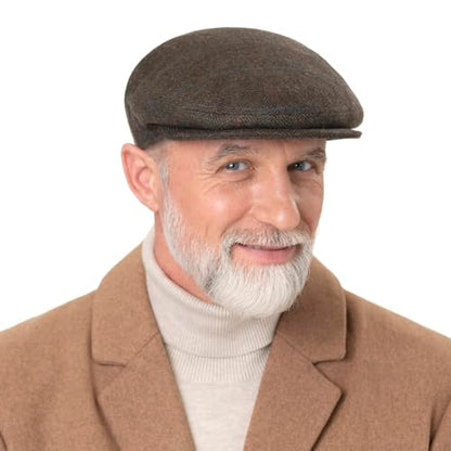 Lipodo Flat Cap with Checked Pattern Women/Men | Made in Italy - color: Anthracite, size: 7 3/4