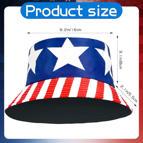 American Flag USA Bucket Hat Patriotic Sun Cap for Men Women Outdoor