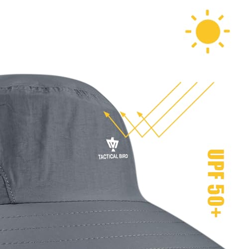 Fishing Hat, Men's Sun Hat, Anti-UV Sun Protection Wide Brim Fisherman Hat with Neck & Face Flap Cover, XL - color: Dark Gray, size: X-Large-XX-Large