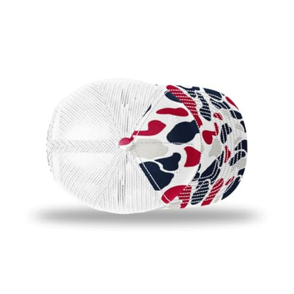 Richardson 112FP & 112PFP Classic Fit Five-Panel Snapback Trucker Cap |OSFM - color: Americana Duck Camo/White