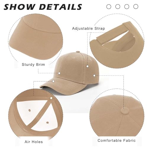ZH Plain Adjustable Baseball Cap - Lot of 12 Unisex Blank Design Caps - color: Beige