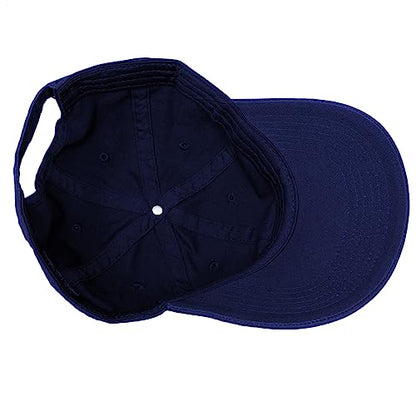 Glory Max 100% Cotton Baseball Cap Classic Plain Low Profile Golf Dad Hat Buckle Adjustable - color: Navy