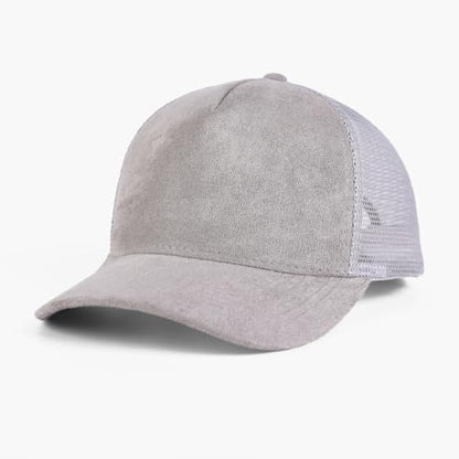 Suede Mesh Back Baseball Caps for Men Women Trendy Trucker Hats Dad Hat Sports Hat Breathable Snapback Hats 2025 - color: Grey