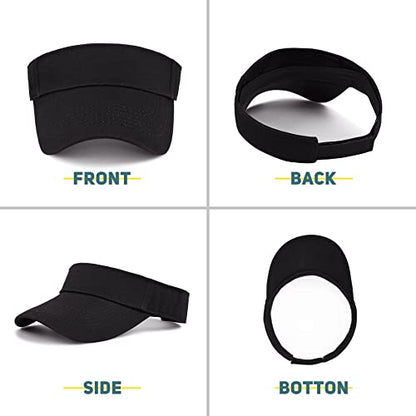 Zando 3.2" Structured Brim Visor Hats for Women, UPF 50+, Golf/Tennis - color: American Flag