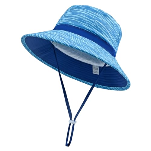 jerague Baby Toddler Kids Sun Hat for Boys Girls Print Adjustable Summer Bucket Cap UPF 50+ Protective - color: Water Ripple, size: 1-3T