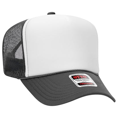 BROTHER TRUCKERS The World's Greatest Polyester Trucker Hat Blank in 73+ Colors - Wholesale Snapback Hat - color: Ch.gry/Wht/Ch.gry