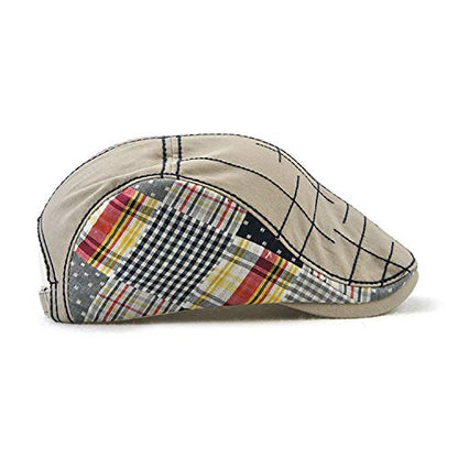 MOACC M Men Beret Hat Cotton Buckle Adjustable Newsboy Hats Cabbie Gatsby Cap - color: Hat-t1-grey