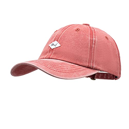 Croogo Unstructured Soft Baseball Cap Unisex 6 Panel Low Profile Dad Hat Adjustable Polo Trucker Hat Sun Cap for Daily Wear - color: Bc12-red