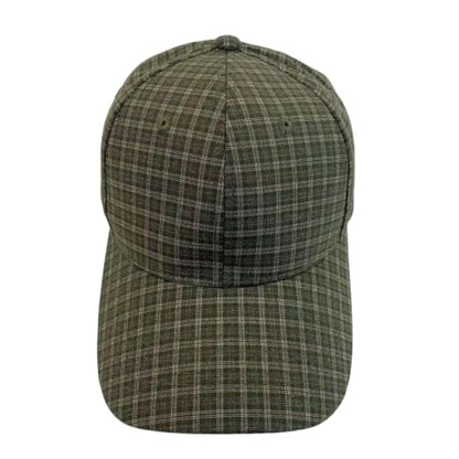 Unisex Plaid Baseball Cap Classic Checkered Cotton Dad Hat Retro Adjustable - color: Green