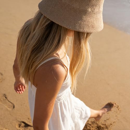 Eigso Womens Mesh Woven Bucket Hats Summer Outdoor Beach Straw Bucket Hat for Woman Packable Beach Hat - color: A2 : Khaki