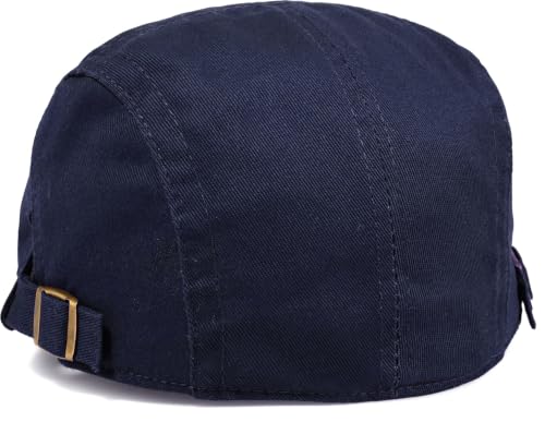Initlove Mens Newsboy Cap Cotton Ivy Hat Beret Hats for Driving - color: B Navy