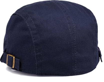 Initlove Mens Newsboy Cap Cotton Ivy Hat Beret Hats for Driving - color: B Navy