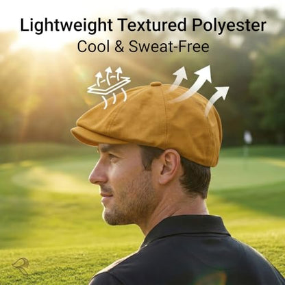 ZLYC Newsboy Cap for Men Summer Flat Cap Lightweight Beret Hat - color: Plain Yellow