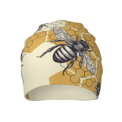 Slouchy Beanie Hat Skull Cap Chemo Headwear Baggy Hats for Men Women Running Cycling - color: Funny Bee