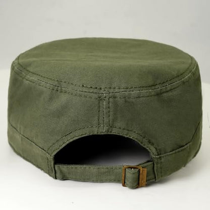 Cadet Hat Flat Top Hats Army Military Caps for Men Women - color: Green 7